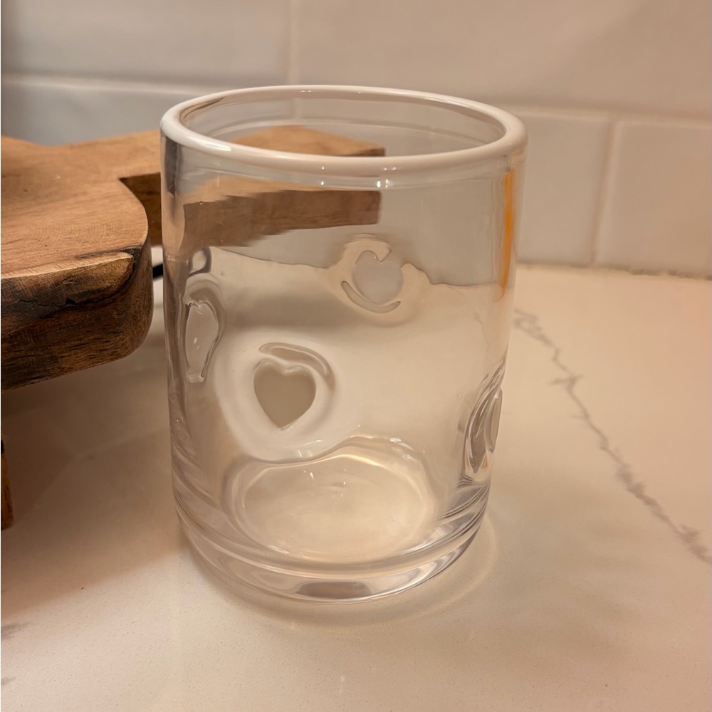 White Heart Anthropologie Icon Juice Glass - Picture 2 of 2
